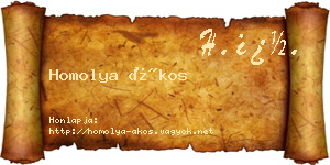 Homolya Ákos névjegykártya